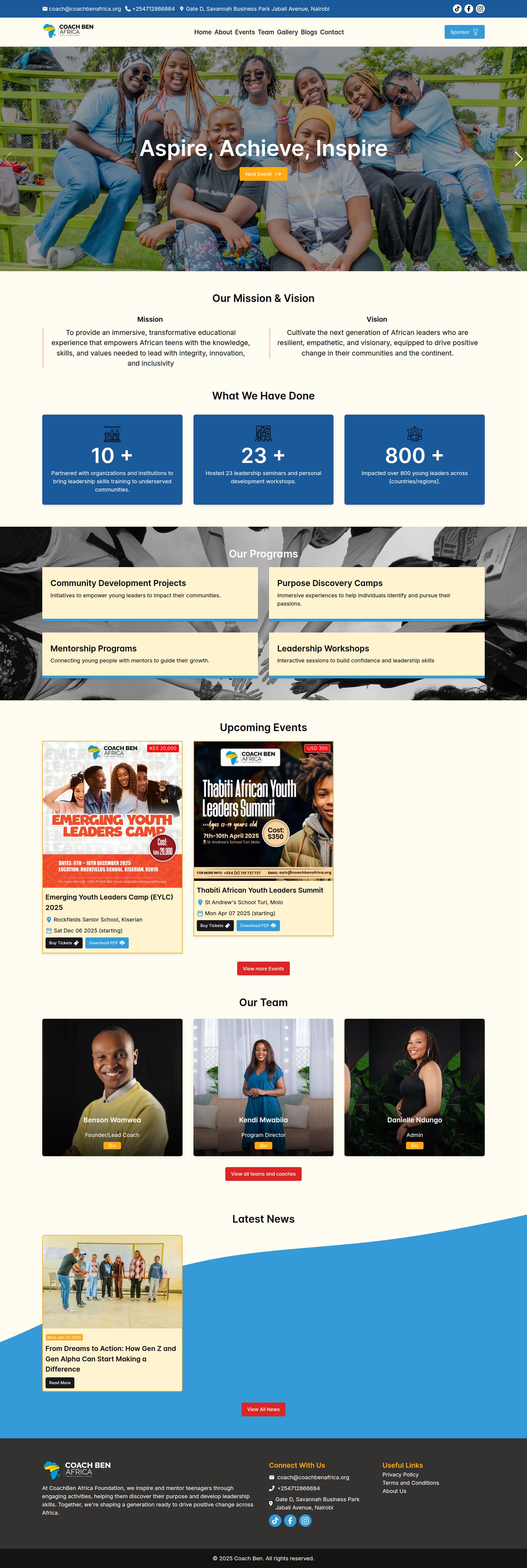 Coachben Africa Website