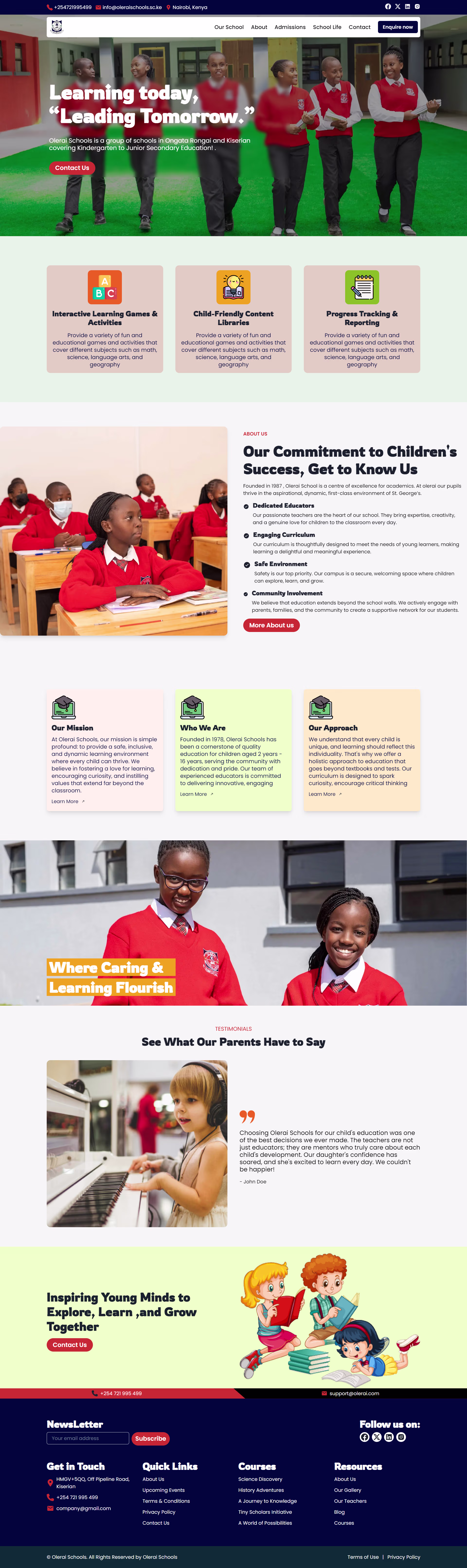 Olerai schools Website